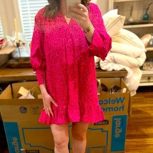 Karlie retro floral poplin dress